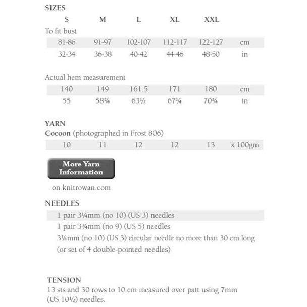 Rowan 012 Poncho Womens Knitting Pattern using Cocoon | Digital Download (RM001-00012) - Pattern Table