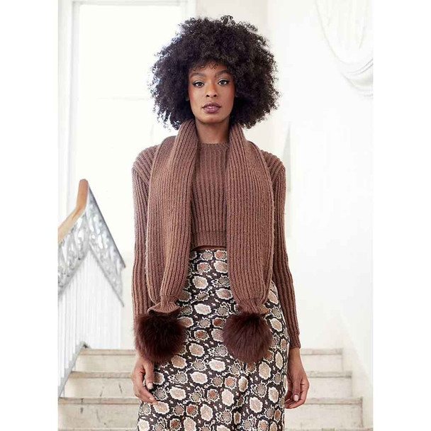 Rowan 018 scarf Womens Knitting Pattern using Alpaca Soft DK | Digital Download (RM001-00018) - Main Image