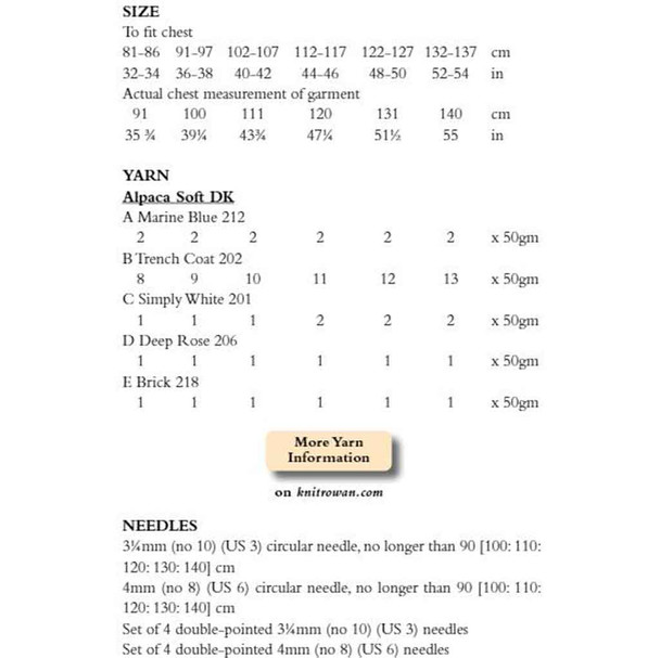 Rowan Knut Mens Jumper Knitting Pattern using Alpaca Soft DK | Digital Download (ZB253-00010) - Pattern Table