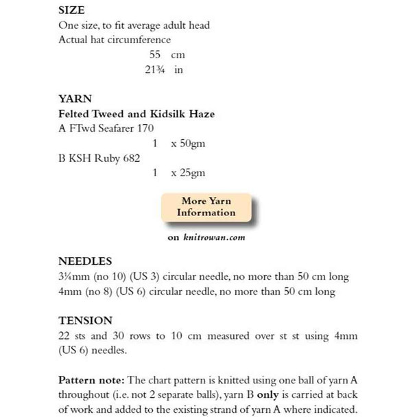 Rowan Heine Mens Hat Knitting Pattern using Felted Tweed | Digital Download (ZB253-00012) - Pattern Table