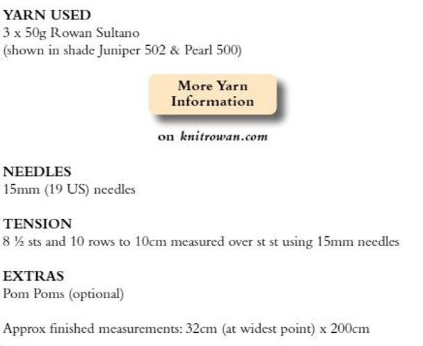 Rowan Victoria Scarf Womens Knitting Pattern using Sultano | Digital Download (ZB258-00007) - Pattern Table