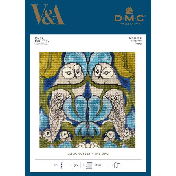 DMC V&A Tapestry Kit 35x35cm | Voysey the Owl