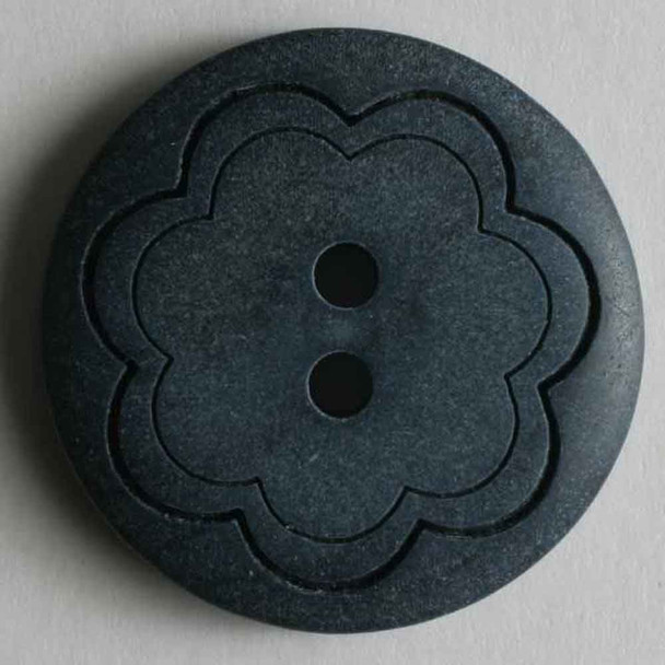Floral Imprint Button - Navy | 18 mm | Dill Buttons