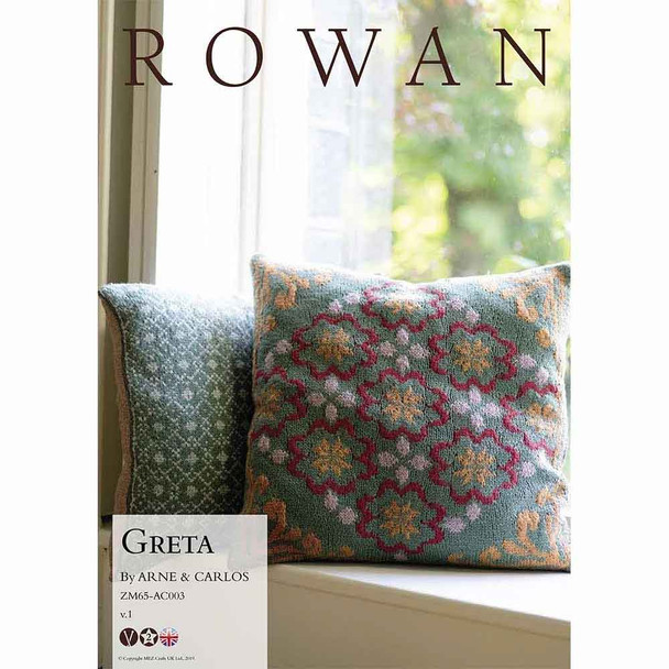 Greta Cushion by Arne & Carlos | Version A | Rowan Softyak DK Yarn Pack Including Pattern Book and Needles - Main Image