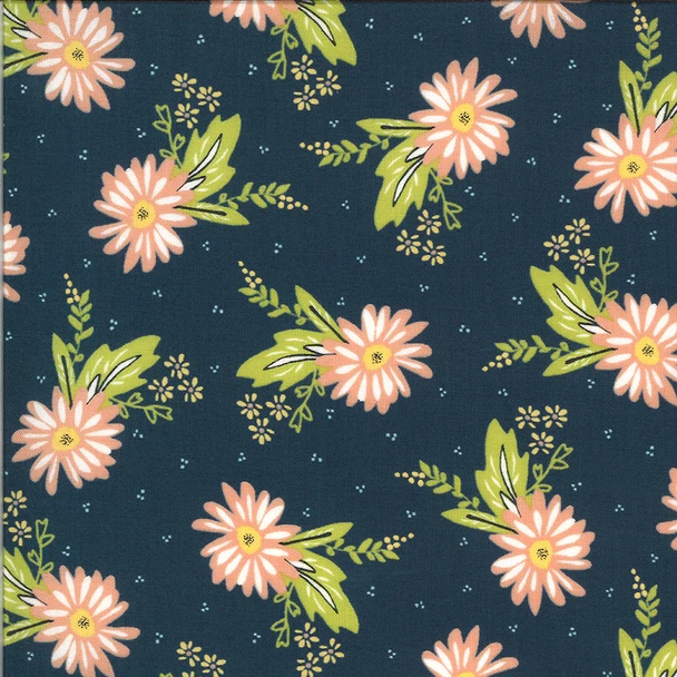 Happy Days Sherri and Chelsi Moda Fabrics | 37600-20 Carnation Navy