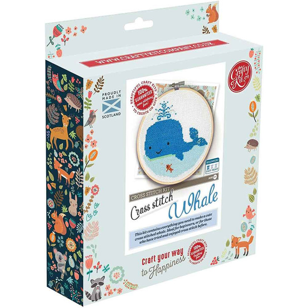 Cute Whale | Cross Stitch Kit | The Crafty Kit Co. - Main Image