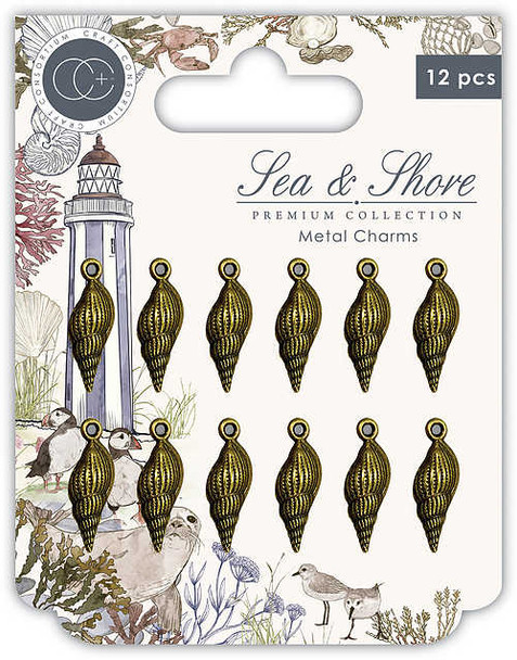Sea & Shore Set Of 12 Metal Shell Charms | Hackney & Co | Craft Consortium - Main image
