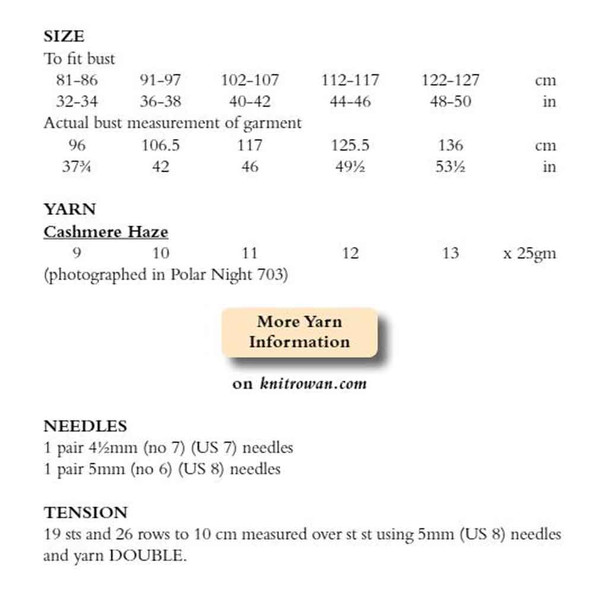 Rowan Tranquil Womens Cardigans Knitting Pattern using Cashmere Haze | Digital Download (ZM662-00009) - Pattern Table