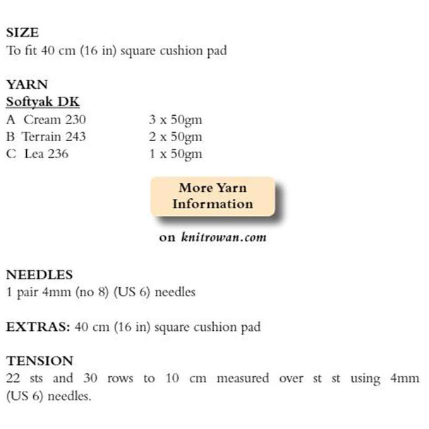 Rowan Starburst Cushion N/R Knitting Pattern using Softyak DK | Digital Download (ZB271-00001) - Pattern Table