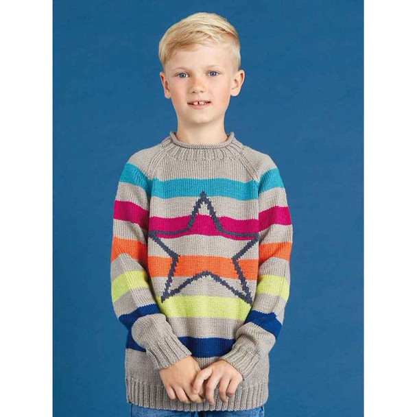 Rowan Dazzle Star Children Knitting Pattern using Baby Cashsoft Merino | Digital Download (ZB266-00012) - Main Image