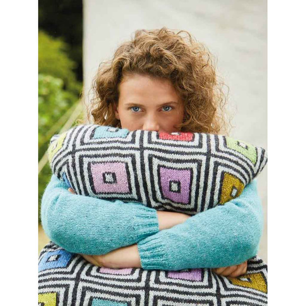 Rowan Black & White Boxes Cushion  Knitting Pattern using Felted Tweed | Digital Download (ZB279-00006) - Main Image