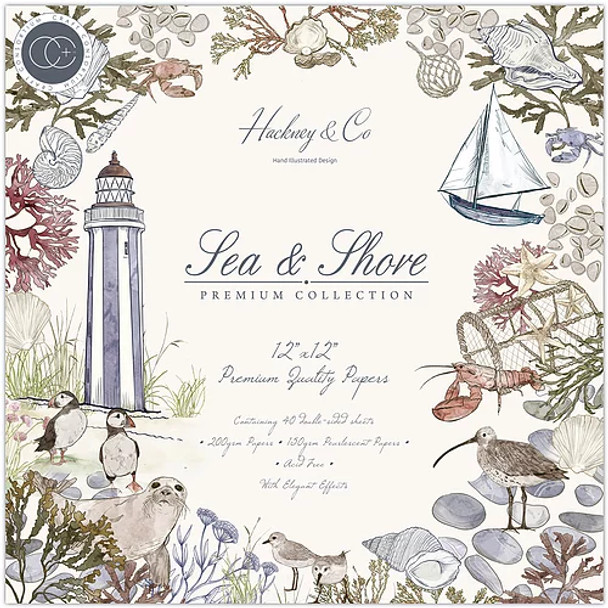  Sea & Shore | Hackney & Co | Craft Consortium | Premium Paper Pad | 12"x12"