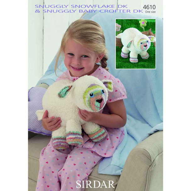 Lamb Toy Knitting Pattern | Sirdar Snuggly Snowflake DK and Snuggly Baby Crofter DK 4610 | Digital Download - Main Image