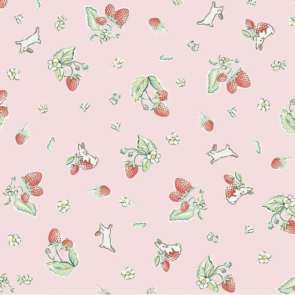 Bunnies & Cream | Lauren Nash | Penny Rose Fabrics | C6021-PINK | 0.5m Remnant