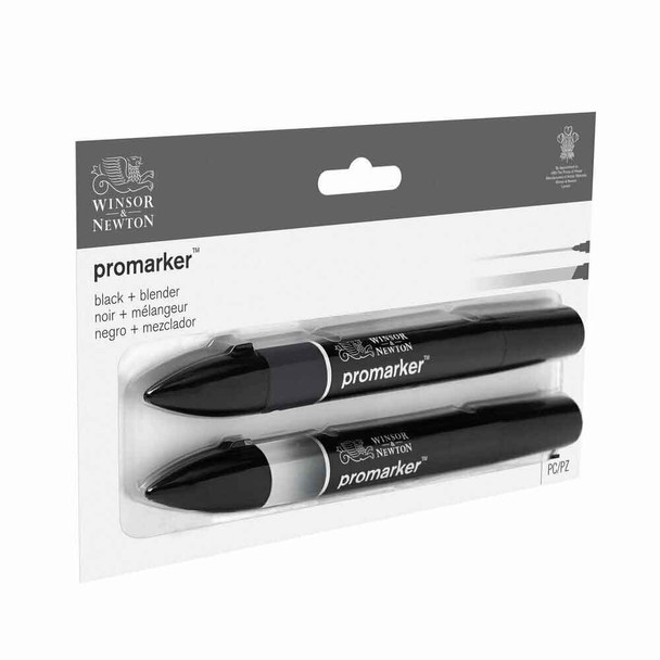 Winsor & Newton Promarker | Black + Blender | Set of 2