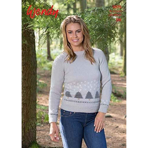 Wendy DK Ladies Jumper (trees) Knitting Pattern | Pattern No. 5875