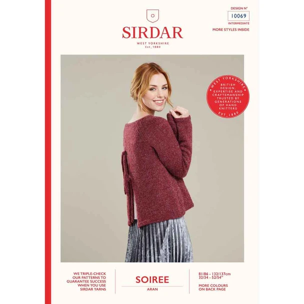 Sirdar Soiree Ladies Tie Back Jumper Knitting Pattern | 10069