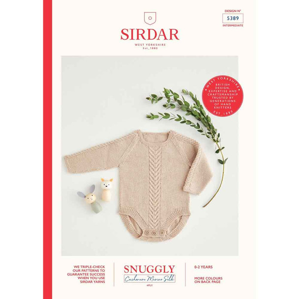 Sirdar Snuggly Cashmere Merino Silk 4 Ply Babies Romper Knitting Pattern | 5389
