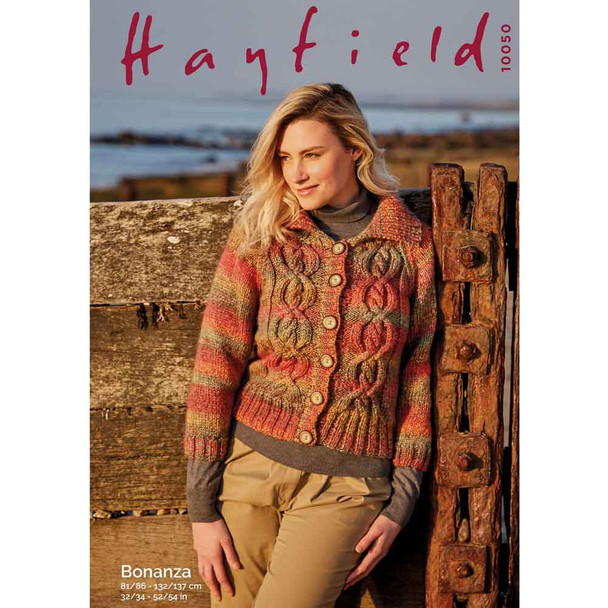Hayfield Bonanza Chunky Ladies Jacket Knitting Pattern | 10050