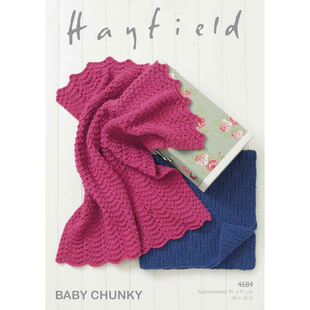 Blankets Knitting Pattern | Sirdar Hayfield Baby Chunky 4684 | Digital Download - Main Image