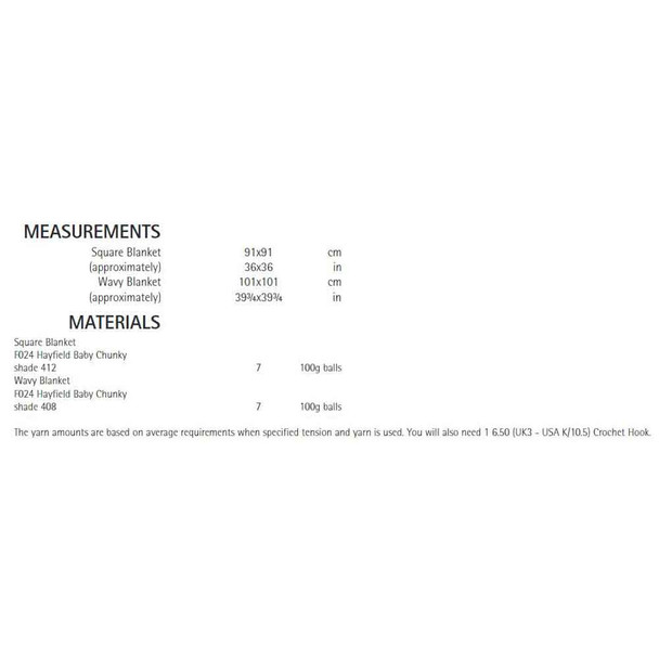 Babies Blankets Crochet Pattern | Sirdar Hayfield Baby Chunky 4614 | Digital Download - Pattern Table