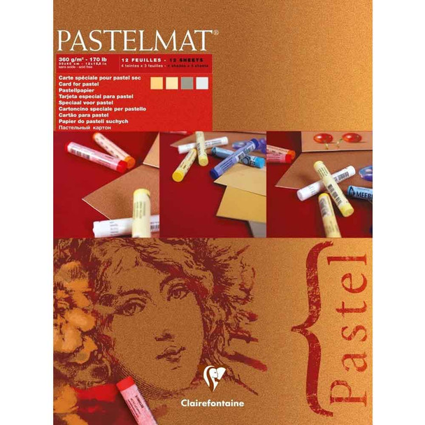Clairefontaine Pastelmat Pad 12 Sheets 360gsm| 12x15.5" | 30x40cm | No. 1 - 4 Light Colours