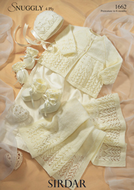 Matinee Layette Set 4 Ply Patterns | Sirdar Snuggly 4 Ply 1662