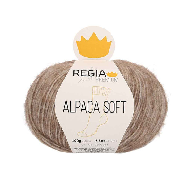 Regia Alpaca Soft 4 Ply Sock Knitting Yarn, 100g Balls | 00020 Camel Mottled