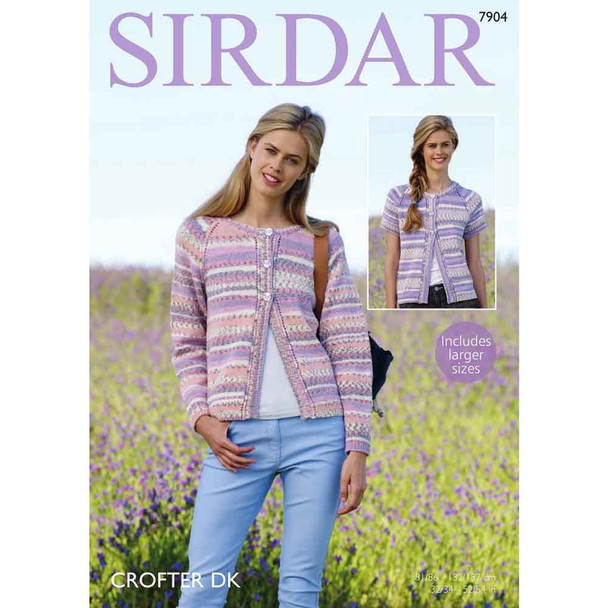 Women Cardigans Knitting Pattern | Sirdar Crofter DK 7904 | Digital Download - Main Image