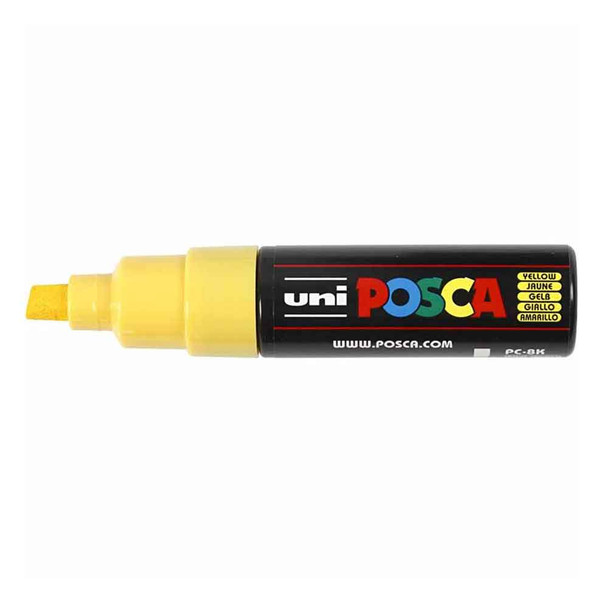 Uni Posca Marker Broad PC-8K Chisel Tip 8mm | Yellow