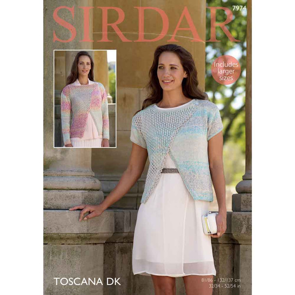 Women Tops Knitting Pattern | Sirdar Toscana DK 7974 | Digital Download - Main Image