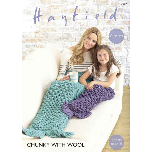 Mermaid Tail Crochet Pattern | Sirdar Hayfield Chunky with Wool 7907 | Digital Download - Main Image