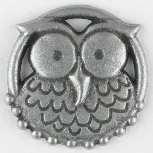 Dill Buttons | Full Metal Owl Button 25mm | Antique Tin