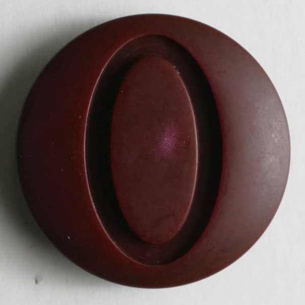 Circular Button with Oval Indent | 20mm | Burgandy | Dill Buttons