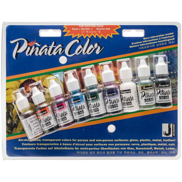 acquard Pinata Alcohol Inks Exciter Set | Set of 9 Bottles - 14.79ml | Various Types