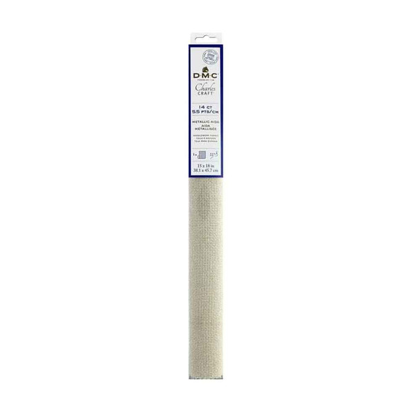 Aida Metallic Fabric Pre-cut Roll | 14ct | 38.1cm x 45.7cm | D.M.C | Gold