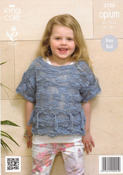 Girls Tassle Sweaters Chunky Patterns | King Cole Opium 3750