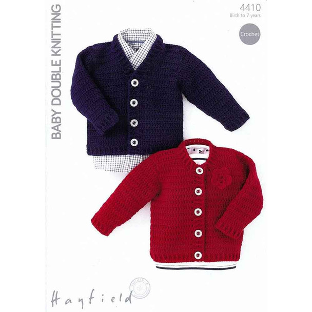 Babies/Children Cardigans Crochet Pattern | Sirdar Hayfield Baby DK 4410 | Digital Download - Main Image