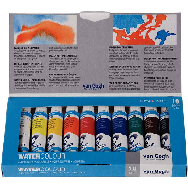 Royal Talens Van Gogh | Water Colour Cardboard Case Set | 10 x 10ml Tubes