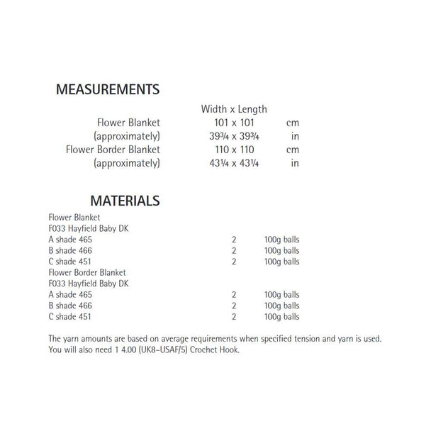 Blankets Crochet Pattern | Sirdar Hayfield Baby DK 4683 | Digital Download - Pattern Table