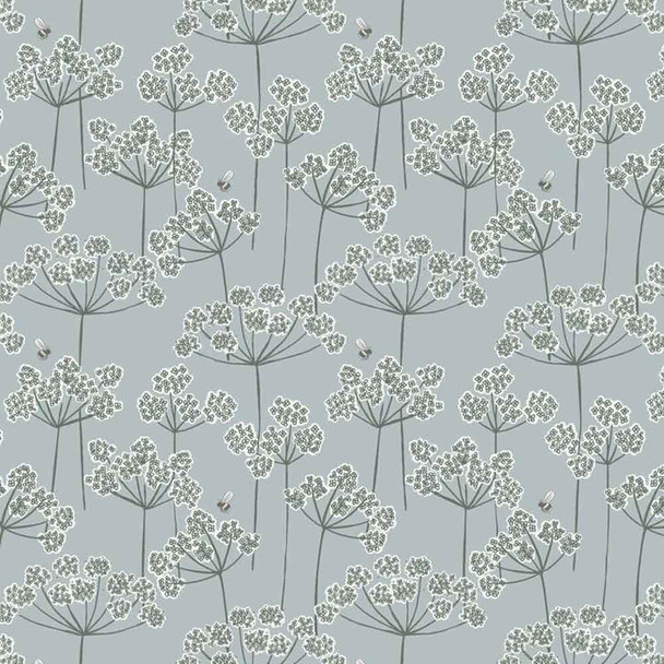 Country Life Reloved | Lewis and Irene | A95.1 | Cow Parsley and Bee on Grey