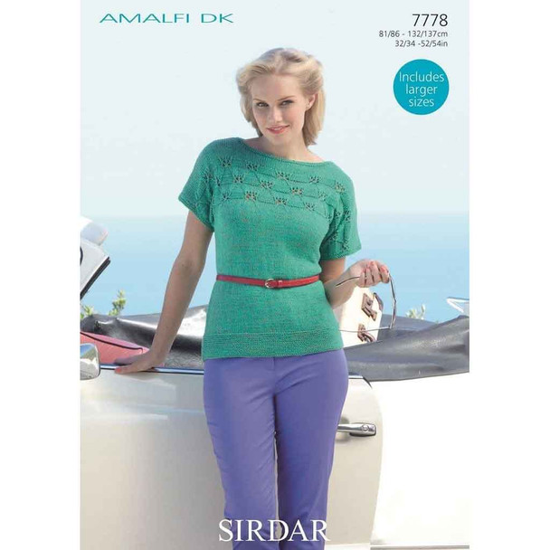 Women Top Knitting Pattern | Sirdar Amalfi DK 7778 | Digital Download - Main Image