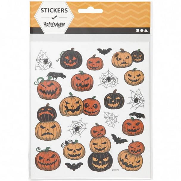 Halloween Pumpkin Stickers - Glittery