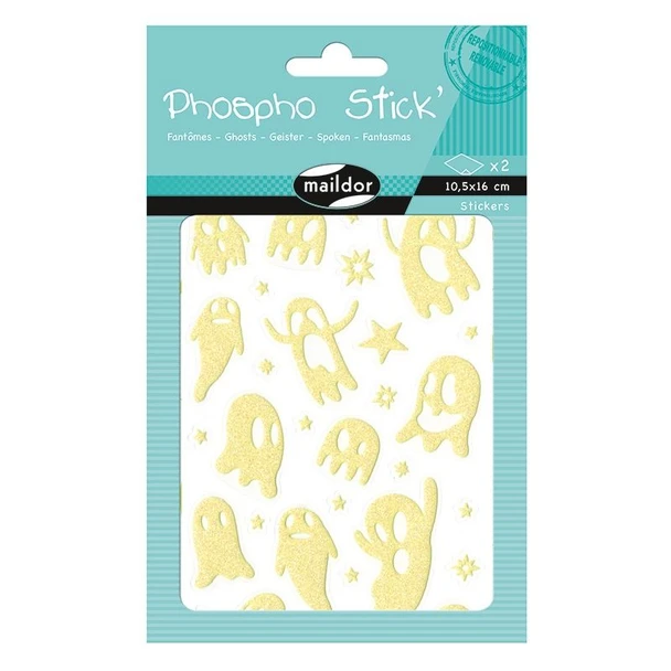 LeGolas Phospho Stick on Ghosts (Glow-in-the-Dark Ghost Stickers) - Main Image