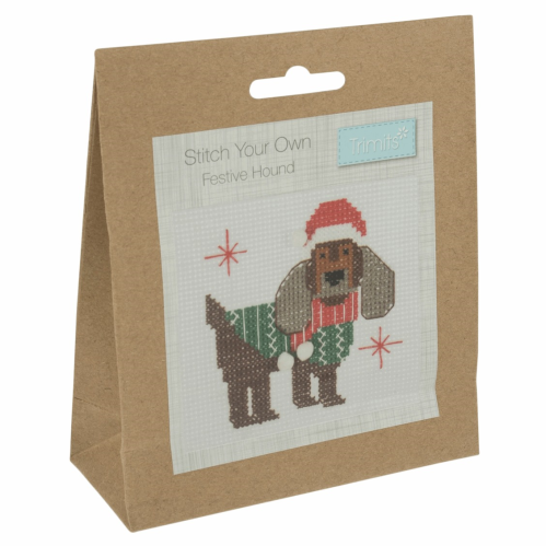 Trimits | Counted Cross Stitch Kit | Festive Hound