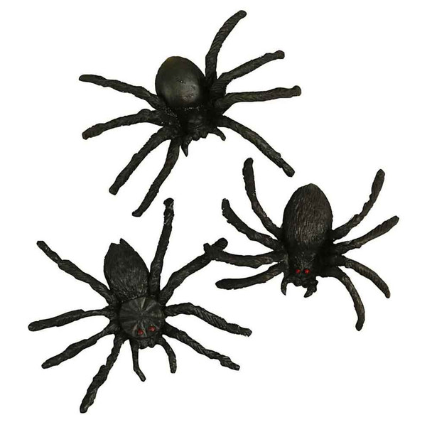 Black Plastic Spiders | 10pcs | Creativ Company 