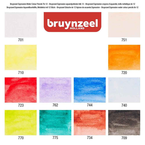 Bruynzeel | Expressions Watercolour Pencils | 12pk - Colours
