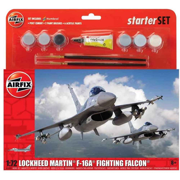 Airfix Large Starter Kit | Lockheed Martin F16-A Fighting Falcon | 1:72 (A55312) - Main Image