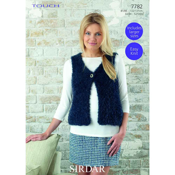 Woman's Gilet Knitting Pattern | Sirdar Touch Super Chunky 7782 | Digital Download - Main Image