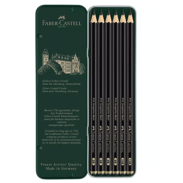 Faber-Castell 6 Pitt Graphite Matt Pencils